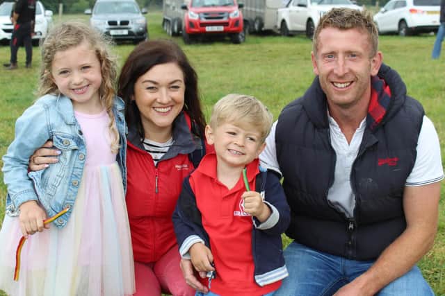 Enjoying their day at Ballymena Show 2023 are Stephen and Faith McIntyre, from Ballymoney with their children Caleb and Ella Rose