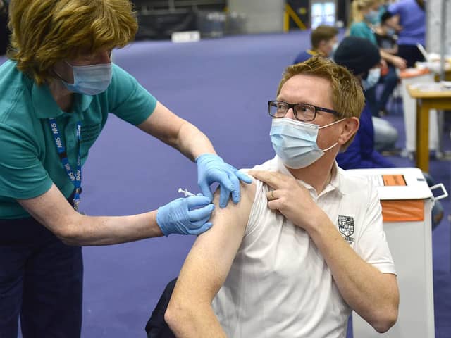 A previous vaccination session in Belfast - Covid vaccinations are now to be offered for the elderly and vulnerable