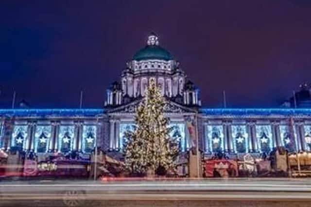 Christmas lights at Belfast City Hall
