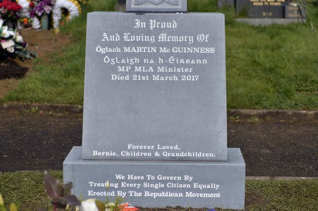 Head stone of Martin McGuinness’s grave. DER1617GS004
