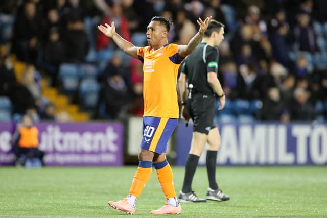 Rangers' Alfredo Morelos celebrates scoring against Kilmarnock