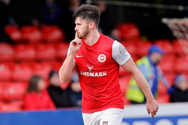 Larne's Lee Bonis scored a hat-trick in their Irish Cup victory over Glenavon at Inver Park. PIC: Alan Weir/Pacemaker Press