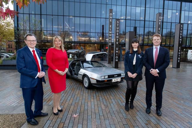 Queen's Vice-Chancellor Professor Sir Ian Greer, Vice President Student and Corporate Services Caroline Young, SU President Beth Elder, and US Special Envoy Congressman Joe Kennedy III. Queen's University in Belfast has been described as an "incredibly special place" by US special envoy Joe Kennedy III. Mr Kennedy has been leading a delegation of senior US business and investment leaders on a four-day visit to Northern Ireland. Issue date: Photo: Queen's University Belfast/PA Wire