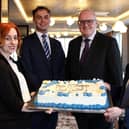 The Grand Central Hotel’s Trisha Smyth, observatory manager; Matthew Casement, guest services manager; Stephen Meldrum, general manager and Damien McDonald, food and beverage manager are pictured as the leading 5-star hotel celebrates its fifth birthday