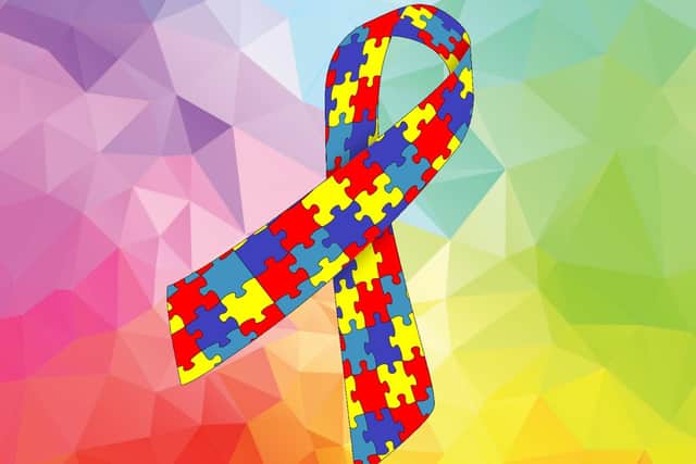 A ribbon symbolising autism awareness