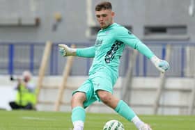 Goalkeeper Aidan Harris during his time in the Irish League this season with Coleraine. (Photo by David Maginnis/Pacemaker Press)