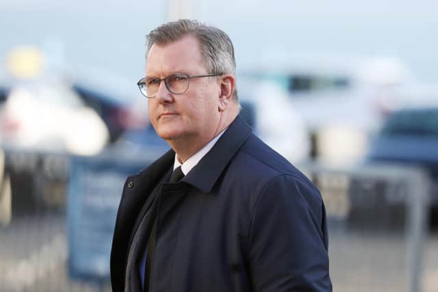 DUP leader Sir Jeffrey Donaldson says Monday's talks are on public finances and seperate to talks on the Windsor Framework.
Photo: Press Eye.