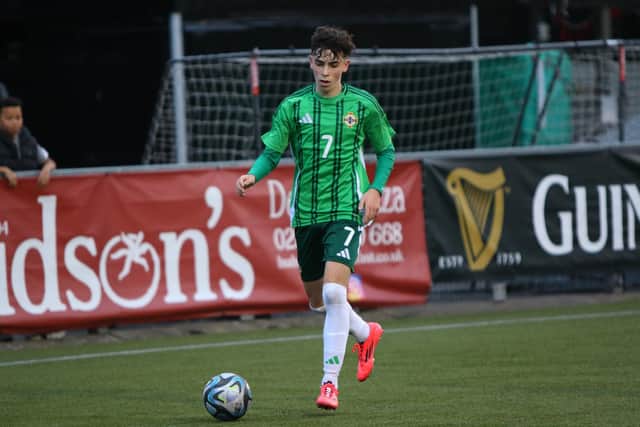 Chris Atherton - pictured representing Northern Ireland's U17s - has switched his international allegiance to the Republic of Ireland. (Photo by Pacemaker)