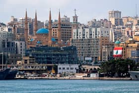 A view of the Lebanese capital Beirut with Mohammad al-Amin mosque and Saint George Maronite Cathedral