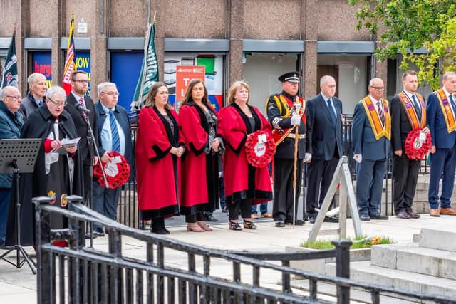 Representatives from many organisations laid wreaths at the Diamond in Londonderry in memory of those from across the community who lost their lives at the Battle of the Somme.