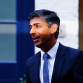 Conservative leadership candidate Rishi Sunak outside his home in London