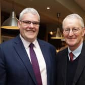 Shadow NI secretary Hilary Benn was in Northern Ireland this week, picture here with interim DUP leader Gavin Robinson.