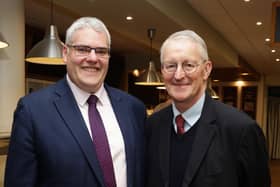 Shadow NI secretary Hilary Benn was in Northern Ireland this week, picture here with interim DUP leader Gavin Robinson.
