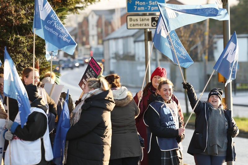 Nurses and NHS staff pictured at the Ulster Hospital, in Dundonald