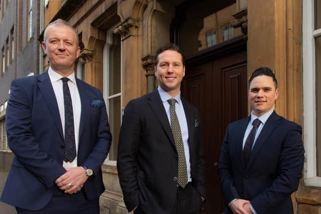 Belfast's WF Risk Group has appointed new directors in their Dublin-based Kennett Insurance Brokers. Pictured are Bruce Low, managing director, Kennett Ireland, Richard Willis, managing director, WF Risk Group and Wayne Kwan, sales director, Kennett Ireland