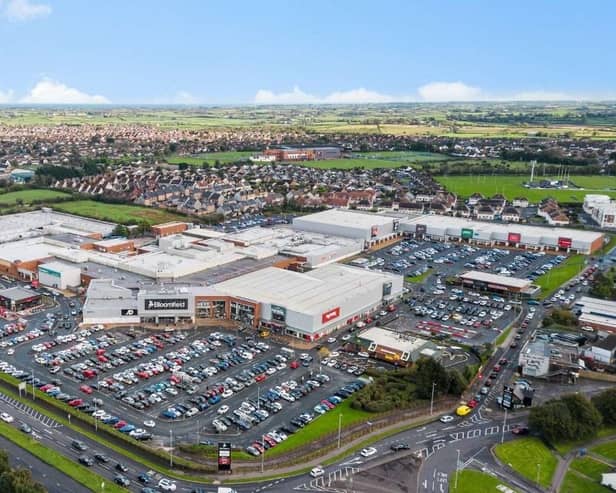 County Down’s Bloomfield Shopping Centre and Retail Park in Bangor has gone on the market for £22million. The retail park, which marked its 30th anniversary recently, is on sale through selling agents Savills. Picture credit: Savills