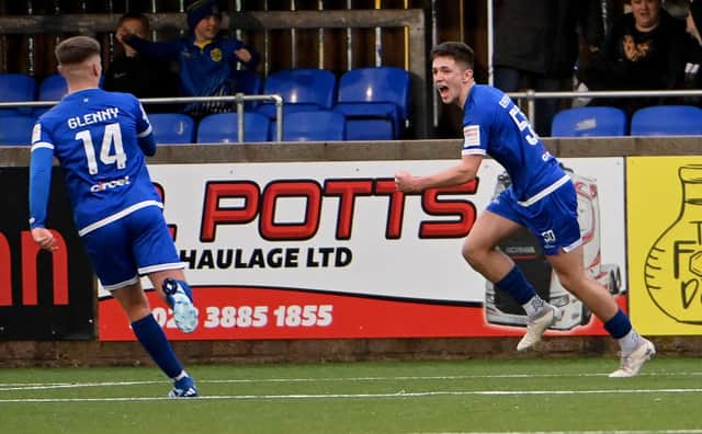 Tomas Galvin netted twice for Dungannon Swifts in the 4-2 BetMcLean Cup quarter-final win over Newry City