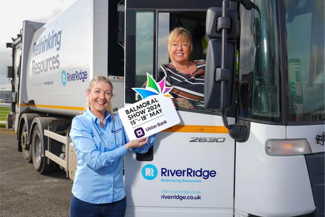 Waste and resource management company, RiverRidge, is returning as the waste management partner of this year’s Balmoral Show for the eighth consecutive year, in addition to returning as a sponsor. Pictured is Pamela Jordan, RiverRidge and Vickie White, RUAS