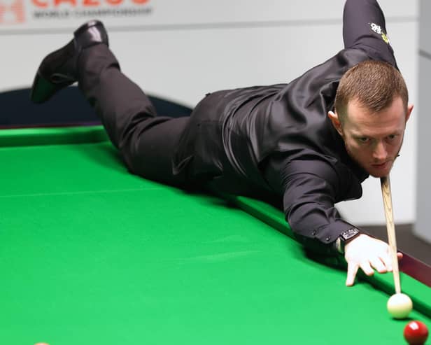 Mark Allen during his match against Stuart Bingham at the Cazoo World Snooker Championship at the Crucible Theatre, Sheffield.