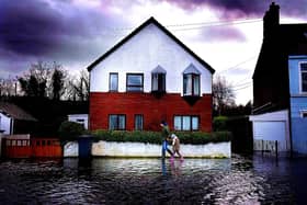 Flooding in Holywood, Co Down, in 2021