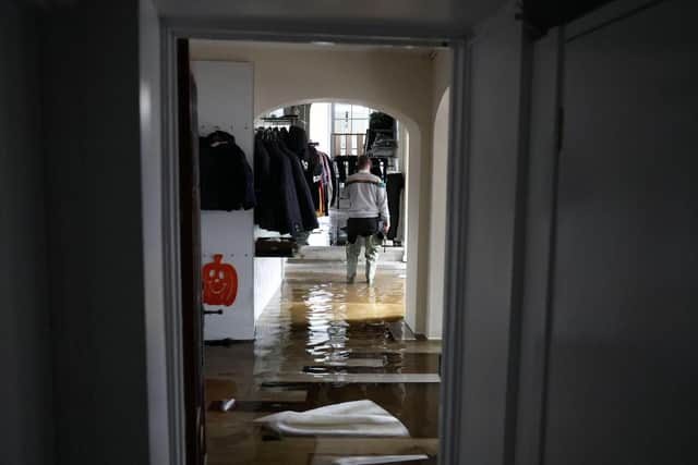 Press Eye - Northern Ireland - 1st November 2023 Photo by Jonathan Porter / Press Eye Flooding in Newry City Co Down.McCartans clothes shop Newry.The clean up operation has started in Newry, the owners of flooded businesses are facing expensive clean-up operations.Water levels in the most heavily affected areas have receded overnight.