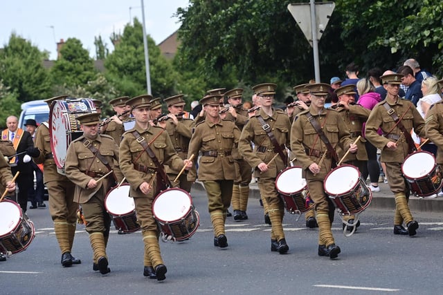 Pacemaker Press 01/07/22 The Battle of the Somme  Parade passes through East Belfast on Saturday evening. Pic Pacemaker