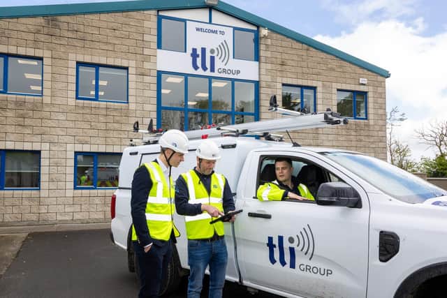 Jack French, account manager, Esri Ireland, David Black, GIS team lead, TLI Group and Paul Sweeney, GIS and data manager, TLI Group