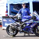 Richard Cooper with the BPE by Russell Racing Yamaha R6 in the North West 200 paddock in Portrush