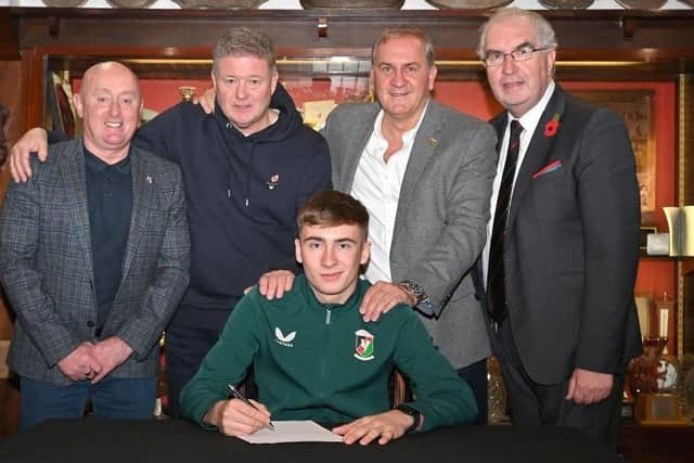 Johnny Russell has signed his first professional contract with Glentoran. PIC: Glentoran FC
