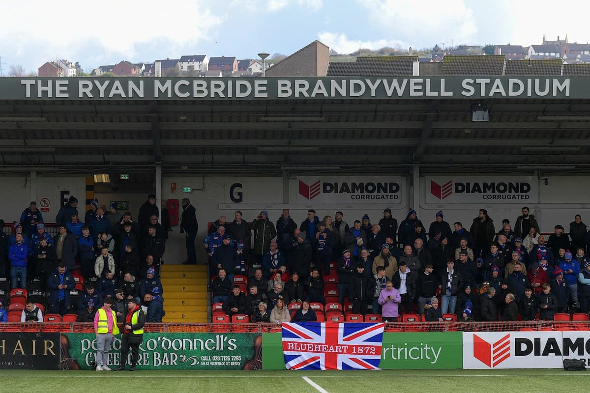 Linfield fans turn out in numbers for Institute Irish Cup tie at Brandywell