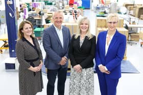 Jeremy Eakin, a Non-Executive Director at Eakin Healthcare Group, is set to share the company’s incredible growth story with members of NI Chamber at a ‘Grow with Danske Bank’ event on Wednesday, December 6. Pictured are Gillian McAuley, Eakin Healthcare Group, Jeremy Eakin, Eakin Healthcare Group, Suzanne Wylie, NI Chamber and Julie Skelly, Danske Bank