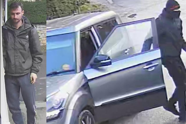 Police issued images of the two men pictured here after a house break-in on Church View Drive, Baslow at around 9.30am on February 4.
During the incident a neighbour who had heard an alarm was assaulted by three men after going to investigate. 
The men drove off in a distinctive silver coloured Kia Soul.
Detectives want to speak to the man pictured, who was in the area in the preceding days and may be able to help with their enquiries.
Drivers who were in the area as well as anyone with CCTV that may have captured the Kia being driven away from the scene are urged to come forward.