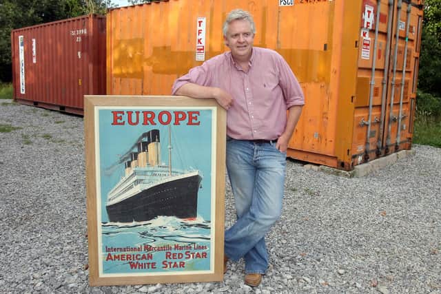 Paul Louden-Brown with his 10 tonnes of White Star Line memorabilia at his home in Co Fermanagh. Picture by John McVitty