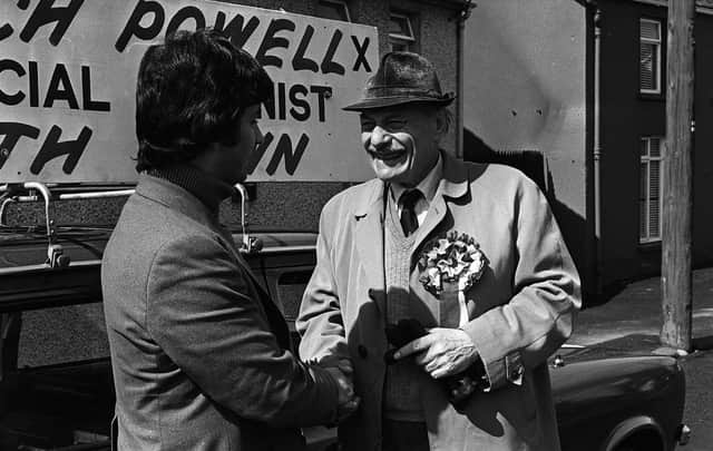 Enoch Powell canvassing in South Down..May 79