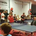 Ormeau Table Tennis Club are on a mission to claim back the Guinness World Record for the ‘Most consecutive opponents in a table tennis rally.’ Pictured are the 2017 participants getting ready to set a remarkable record with 113 consecutive opponents
