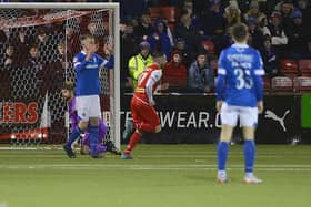 Cliftonville’s Ronan Doherty scored the sole goal in Premiership victory over Linfield