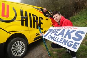 Niall McIver, U Hire general manager and Conor Brennan, Action Cancer are calling on people to join the 7 Peaks Challenge