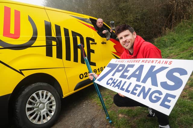 Niall McIver, U Hire general manager and Conor Brennan, Action Cancer are calling on people to join the 7 Peaks Challenge