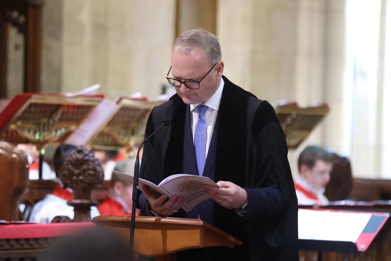 Roger Wilson, Chief Executive of Armagh City Banbridge and Craigavon Borough Council, during a Service of Thanksgiving in preparation for the Coronation of King Charles III at St Patrick's Cathedral, Armagh.