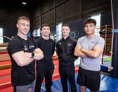 The Team NI gymnastics squad for this summer's Commonwealth Games in Glasgow, from left, Ewan McAteer, Eamon Montgomery, Rhys McClenaghan and Chester Enriquez. (Photo by CGNI)