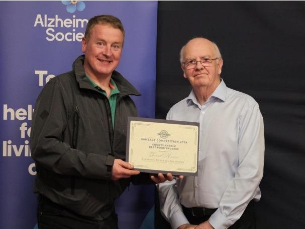 David Howie from Jackson Butcher in Ballynure was awarded overall Champion for County Antrim, winning the award for the best pork sausage