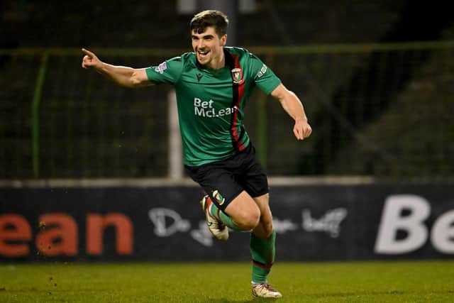 Glentoran’s Cameron Palmer. (Photo by Stephen Hamilton/INPHO)