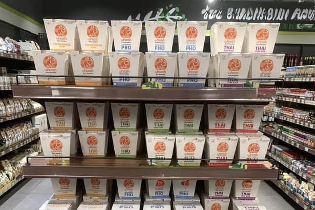 Whoosh’s instant rice noodles from Coleraine are now on sale in Selfridges in London