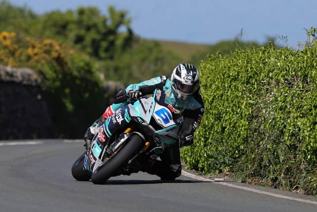 Michael Dunlop on the approach to the Gooseneck on his MD Racing Yamaha in Saturday's opening Monster Energy Supersport race