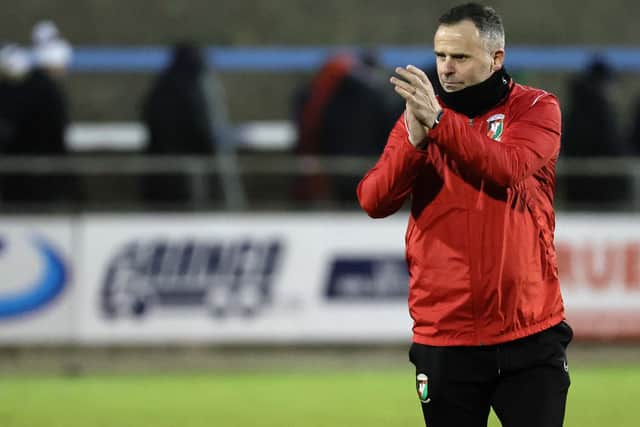 Glentoran manager Rodney McAree takes on former side Dungannon Swifts this evening