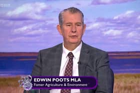 The DUP’s Edwin Poots during his appearance on the BBC’s ‘Sunday Politics’ yesterday