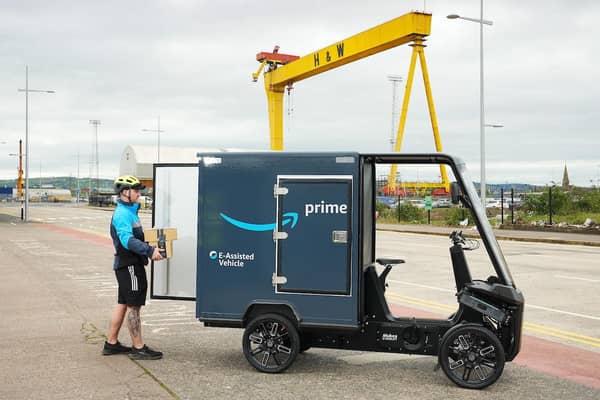 New fleet of e-cargo bikes comes to Belfast. The electric cargo bikes are part of a £300 million investment to help electrify and decarbonise Amazon’s UK transportation network