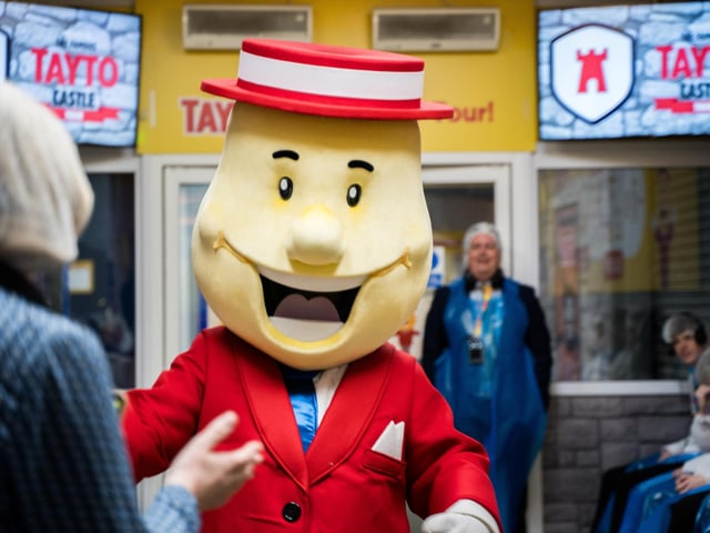 Mr.Tayto pictured during one of the tours around the factory