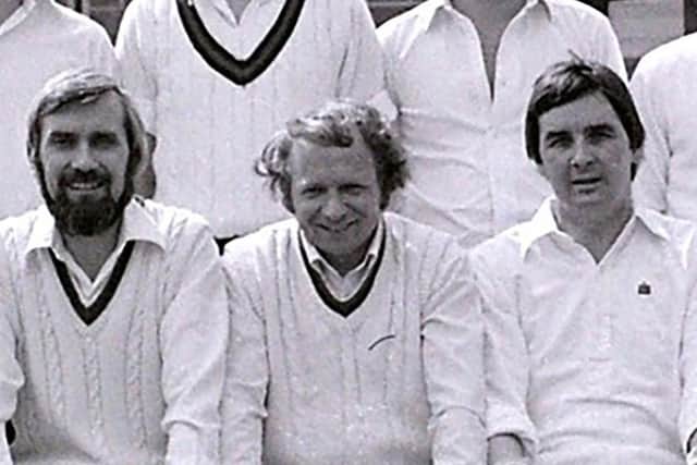 Ian Harrison (centre) flanked by Ivan Anderson and Eddie Bushe
