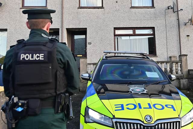 Police at the scene at Loran Avenue in Larne.  Pic Colm Lenaghan/Pacemaker